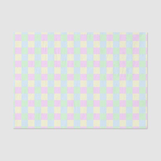 Papier Mousseline Soft Pastel Squares Pattern (Recto)