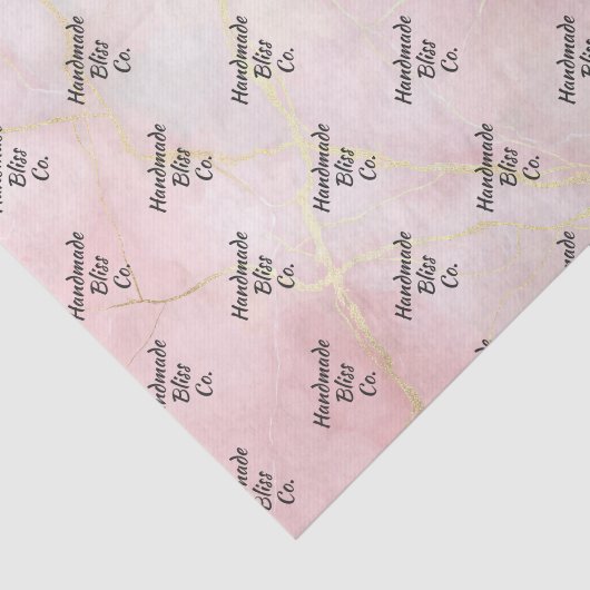 Papier Mousseline Soft Peach Gold Marble (Détail)