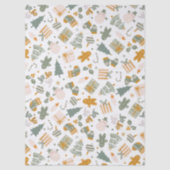 Papier Mousseline Soirée de Noël Vert Et Or (Recto)