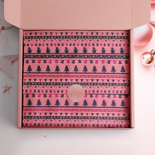 Papier Mousseline Soirée festive rose et violet