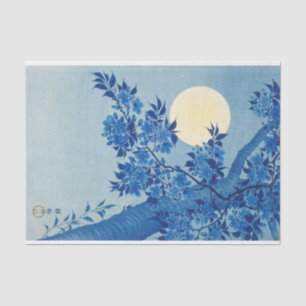Papier Mousseline Soirée Lune Arbre Bleu Lune