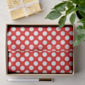 Papier Mousseline Soirée motif à pois blanc rouge mignon (Cadeau)