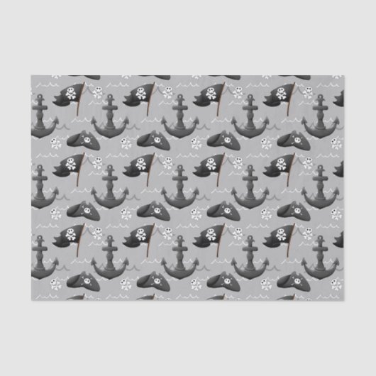 Papier Mousseline soirée motif carrelée de pirates (Recto)