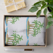 Papier Mousseline Soirée motif de palmier de plage (Cadeau)