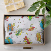 Papier Mousseline soirée motif super héros (Cadeau)