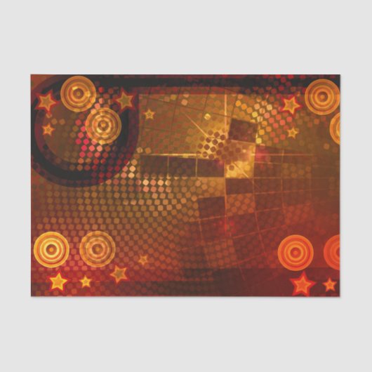Papier Mousseline Soirée Orange Disco Dance des années 70 (Recto)