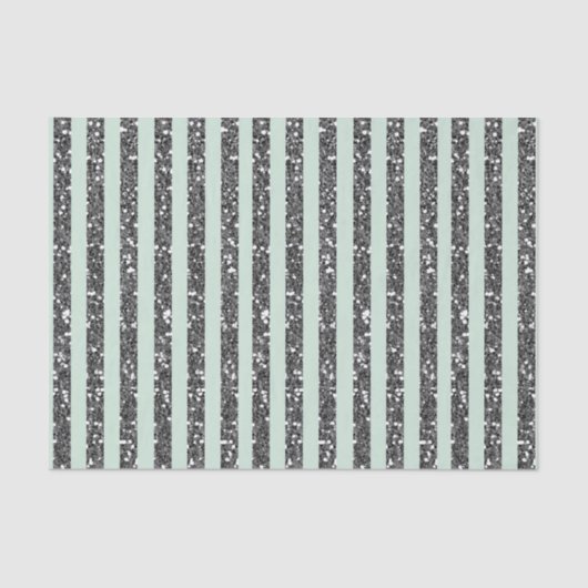 Papier Mousseline Soirée Parties scintillant Minty Green & Silver (Recto)