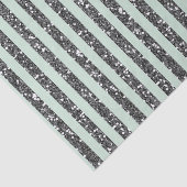 Papier Mousseline Soirée Parties scintillant Minty Green & Silver (Détail)