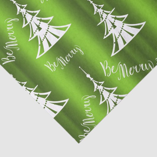 Papier Mousseline Sois Joyeux Noël Vert (Détail)