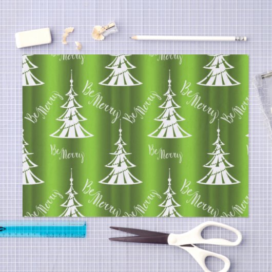 Papier Mousseline Sois Joyeux Noël Vert (Artisanat)