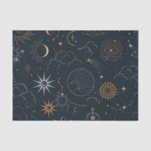 Papier Mousseline Soleil céleste et Lune éléments mystiques