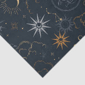 Papier Mousseline Soleil céleste et Lune éléments mystiques (Détail)