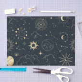 Papier Mousseline Soleil céleste et Lune éléments mystiques Tissu P (Artisanat)