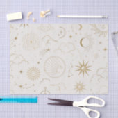Papier Mousseline Soleil céleste et Lune éléments mystiques Tissu P (Artisanat)