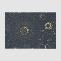 Soleil céleste et Lune Éléments mystiques Tissu Pa