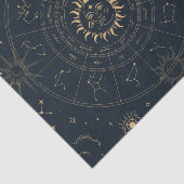 Papier Mousseline Soleil céleste et Lune Éléments mystiques Tissu Pa (Détail)