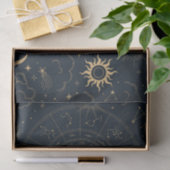 Papier Mousseline Soleil céleste et Lune Éléments mystiques Tissu Pa (Cadeau)