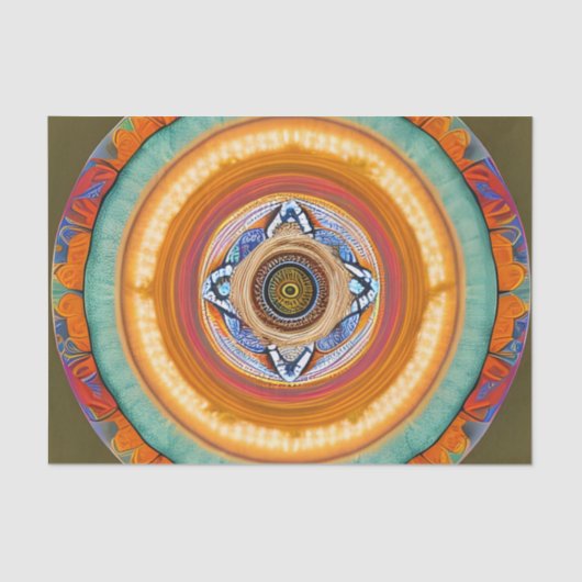 Papier Mousseline Soleil céleste Mandala (Recto)