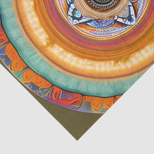 Papier Mousseline Soleil céleste Mandala (Détail)