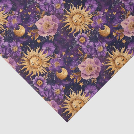 Papier Mousseline Soleil céleste violet et étoile (Détail)