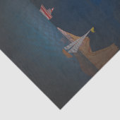 Papier Mousseline Soleil et lune derrière les bateaux (Détail)