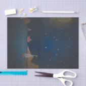 Papier Mousseline Soleil et lune derrière les bateaux (Artisanat)