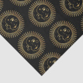 Papier Mousseline Soleil et Lune Noir et Or (Détail)