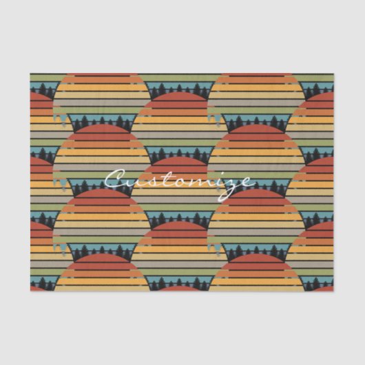 Papier Mousseline Soleil rayé multicolore avec arbres Thunder_Cove (Recto)