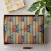 Papier Mousseline Soleil rayé multicolore avec arbres Thunder_Cove (Cadeau)