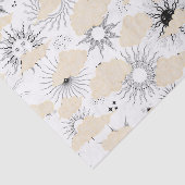 Papier Mousseline Soleils noirs stylisés derrière des nuages tan tex (Détail)