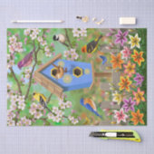 Papier Mousseline Songbirds Lily Garden Birdhouse (Artisanat)