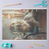 Papier Mousseline Sophistiqué Chat Pink Sage Salon Découpage (Artisanat)