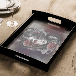 Papier Mousseline sorcellerie   Démon à cornes foncées avec yeux rou