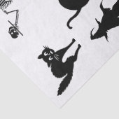 Papier Mousseline Sorcière Chat Noir Skeleton Silhouette Découpage (Détail)