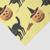Papier Mousseline sorcière citrouille, chatte noire sorcière hallowe (Détail)