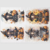 Papier Mousseline Sorcière Collage 1 Halloween papier découpage (Recto)