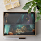 Papier Mousseline Sorcière d'Halloween avec Citrouilles et Goth (Cadeau)