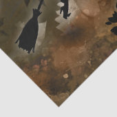 Papier Mousseline Sorcière en Halloween Fleurs Lune Découpage Tissu  (Détail)