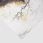Papier Mousseline Sorcière en rouge avec chauve-souris Découpage (Détail)