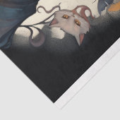 Papier Mousseline Sorcière fille 2 Halloween papier découpage (Détail)