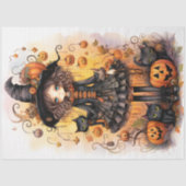 Papier Mousseline Sorcière fille 6 Halloween papier découpage (Recto)
