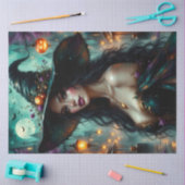 Papier Mousseline Sorcière gothique d’Halloween avec Jack-O’-Lantern (Artisanat)