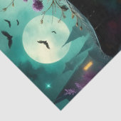 Papier Mousseline Sorcière gothique d’Halloween avec Jack-O’-Lantern (Détail)