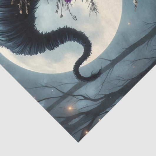 Papier Mousseline Sorcière gothique enchantée avec argent (Détail)