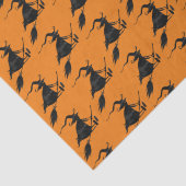 Papier Mousseline Sorcière volante gothique noire éffrayante Hallowe (Détail)