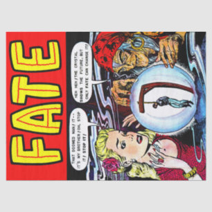 Papier Mousseline Sort La Sorcière Fortune Teller Comics Decoupage
