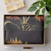 PAPIER MOUSSELINE SOUFFRANCES AVEC FEUILLES VERTS EN NOIR (Cadeau)