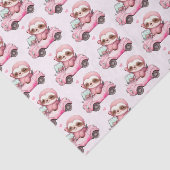 Papier Mousseline Sourire rose Sloth dans un Motif convertible (Détail)