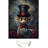 Papier Mousseline Souris amusante avec un casquette