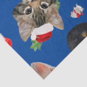 Papier Mousseline Souris de chat drôle et tissu de Noël de chats (Détail)